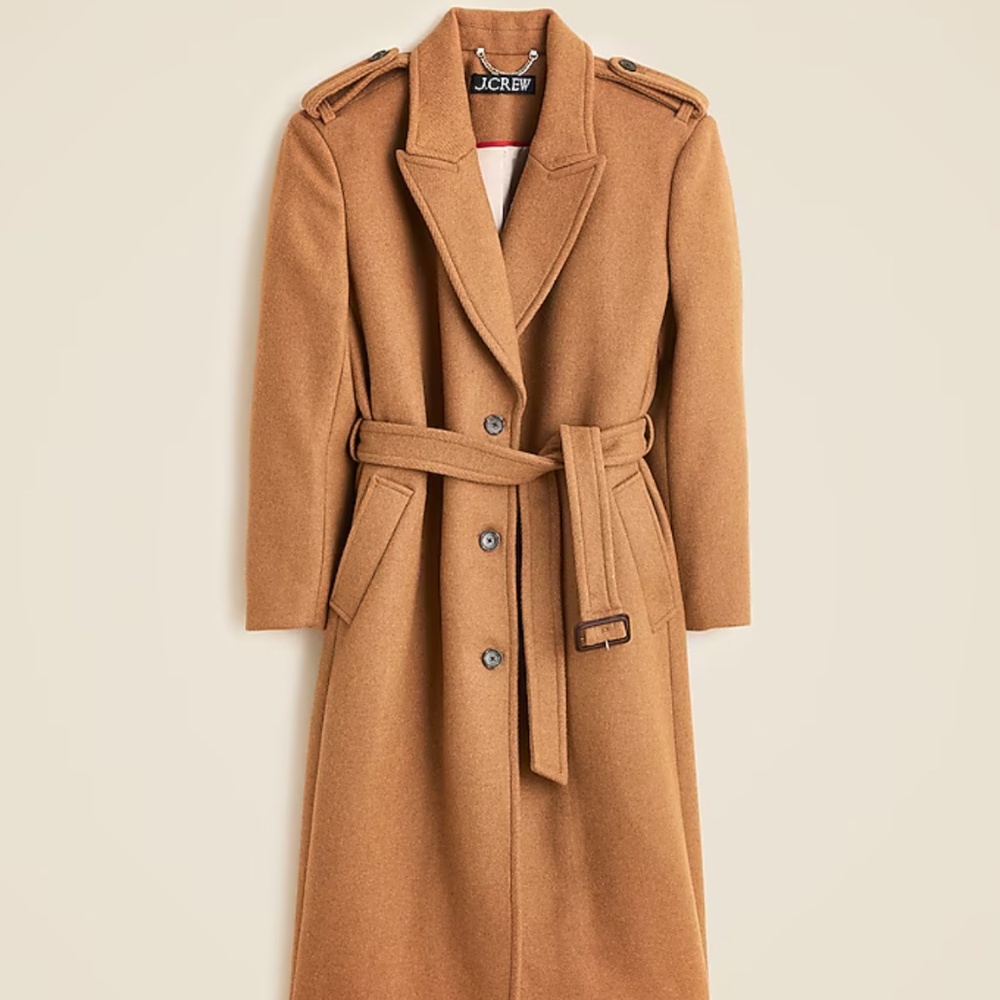 J. Crew Wrap Trench Coat in Italian Double-Faced Wool Blend